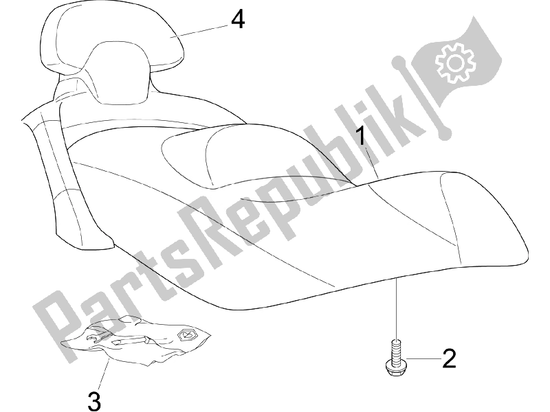 Todas as partes de Sela / Assentos do Piaggio X EVO 250 Euro 3 2007