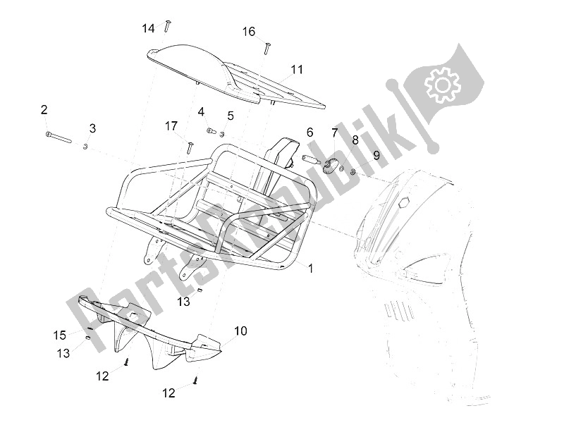Tutte le parti per il Portapacchi Anteriore del Piaggio Liberty Elettrico PPT Austria Spain 50 2011