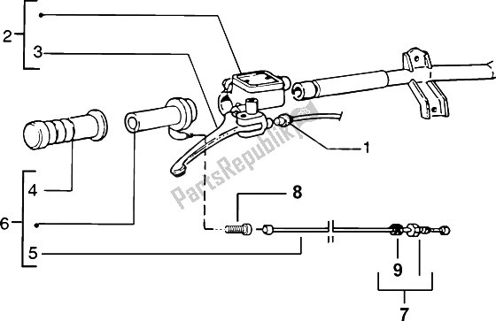 Toutes les pièces pour le Pièces Détachées Guidon (2) du Piaggio ZIP SP H2O 50 1998