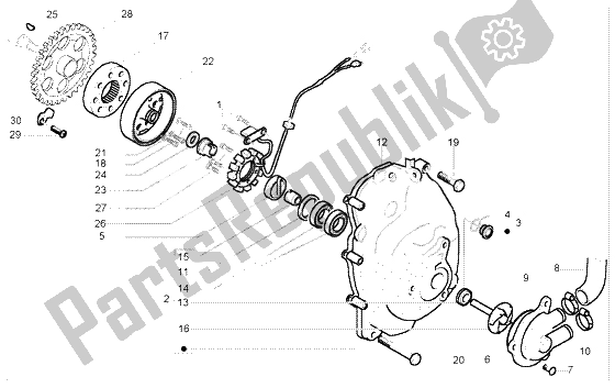 Toutes les pièces pour le Volant Magnéto du Piaggio X9 250 Evolution 2000