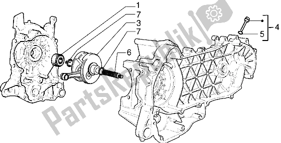 All parts for the Crankshaft of the Piaggio X9 125 2000