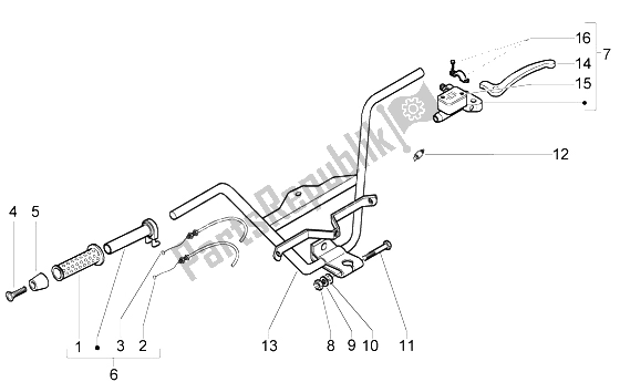 Todas las partes para Bomba De Freno De Manillar de Piaggio X9 500 Evolution ABS 2004