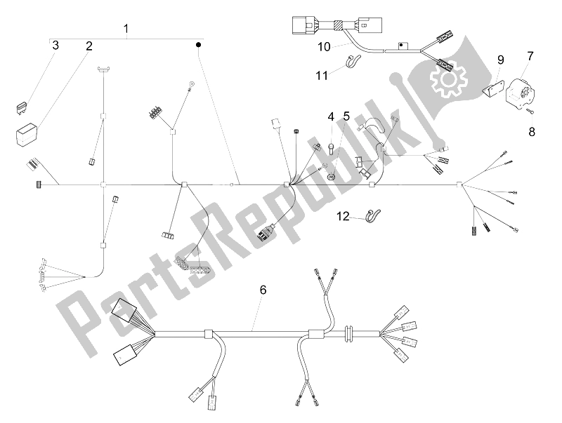 All parts for the Main Cable Harness of the Piaggio Liberty 50 4T PTT 2009