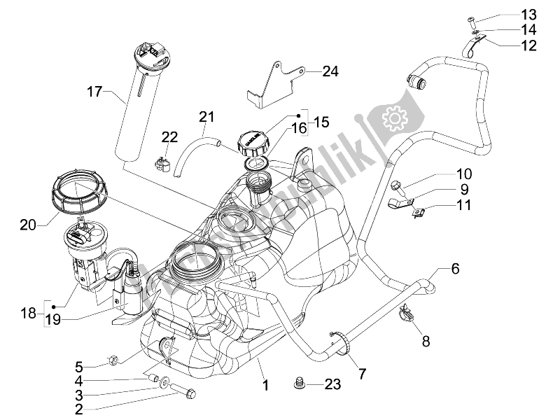 Toutes les pièces pour le Réservoir D'essence du Piaggio MP3 500 USA 2007