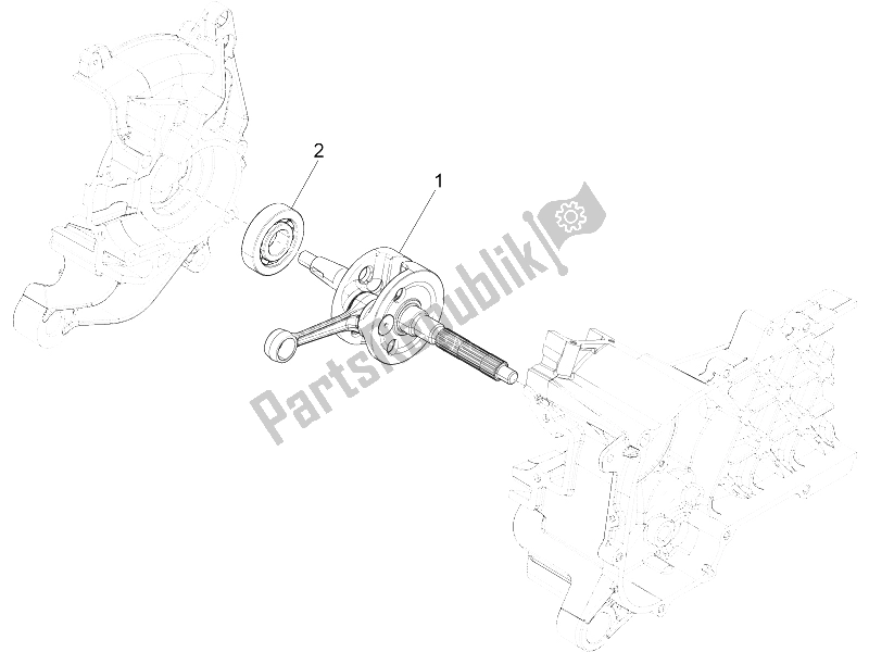 Toutes les pièces pour le Vilebrequin du Piaggio Typhoon 50 4T 4V E2 USA 2012