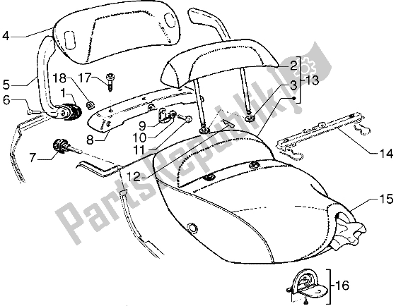 Toutes les pièces pour le Selle du Piaggio Hexagon GTX 125 1999