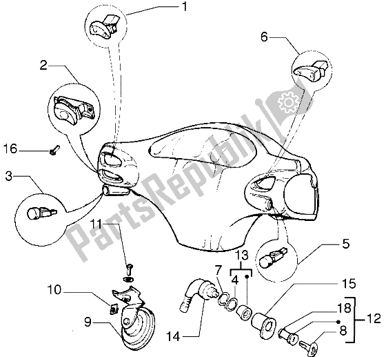 All parts for the Electrical Devices (2) of the Piaggio Liberty 125 1998