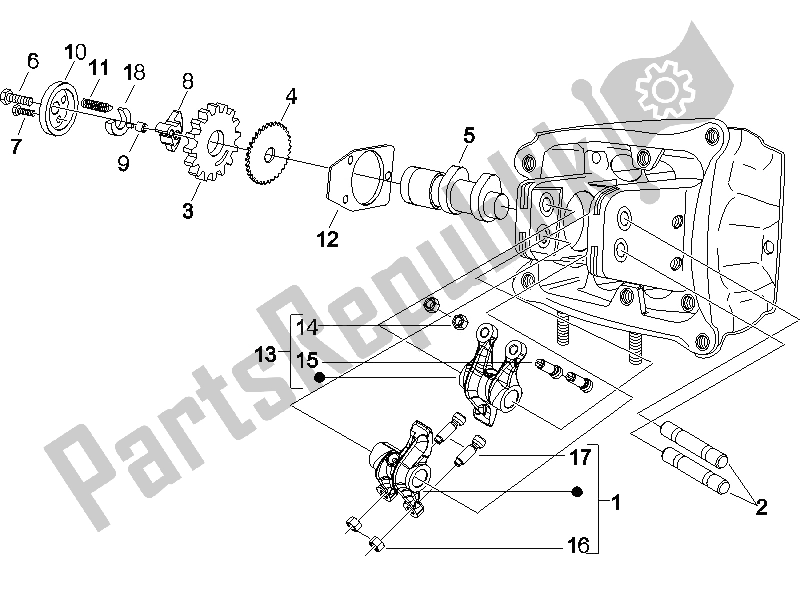 Todas as partes de Unidade De Suporte De Alavancas Oscilantes do Piaggio X9 500 Evolution ABS 2 2006