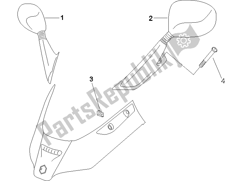 Toutes les pièces pour le Miroir (s) De Conduite du Piaggio X8 200 2005