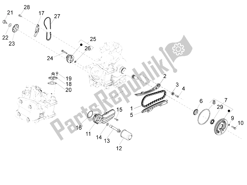 Todas las partes para Bomba De Aceite de Piaggio X 10 350 4T 4V I E E3 2012