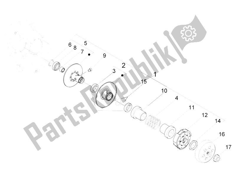 Toutes les pièces pour le Poulie Menée du Piaggio Liberty 50 4T Delivery 2006