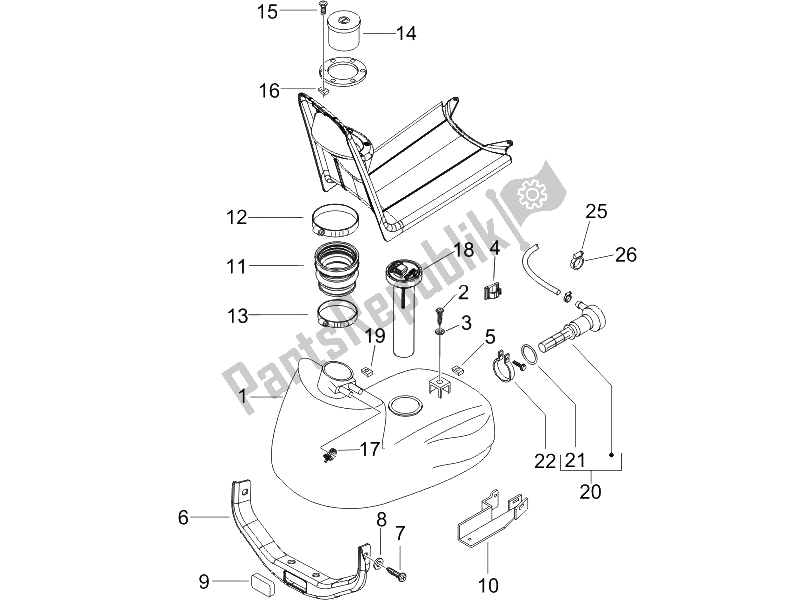 Toutes les pièces pour le Réservoir D'essence du Piaggio NRG Power Pure JET 50 2005