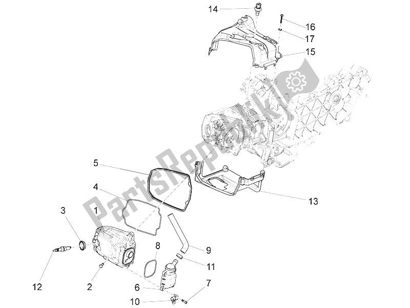 Toutes les pièces pour le Le Couvre-culasse du Piaggio Liberty 150 Iget 4T 3V IE ABS Asia 2016