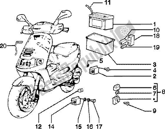 All parts for the Electrical Device (4) of the Piaggio Skipper 125 4T 2000