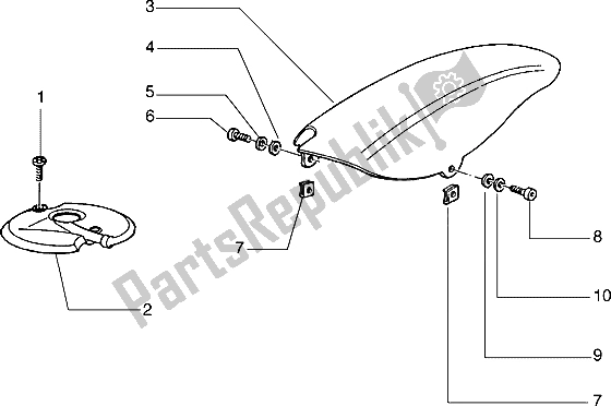 Toutes les pièces pour le Garde-boue Avant Et Arrière du Piaggio Typhoon 125 X 2000
