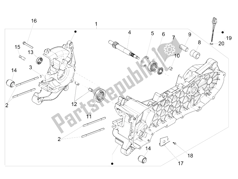 Todas las partes para Caja Del Cigüeñal de Piaggio Liberty 50 4T PTT 2009