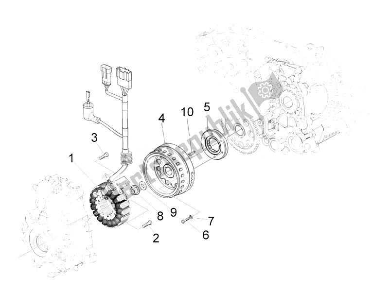 Toutes les pièces pour le Volant Magnéto du Piaggio MP3 300 4T 4V IE LT Ibrido 2010