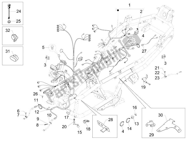 Toutes les pièces pour le Faisceau De Câbles Principal du Piaggio MP3 500 LT Business Emea 2014