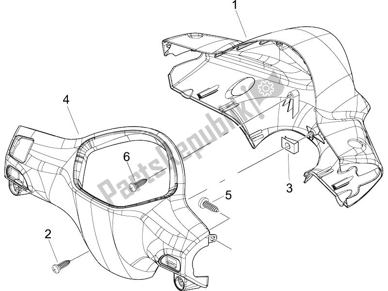 Toutes les pièces pour le Couvertures De Guidon du Piaggio Liberty 50 4T Delivery 2006