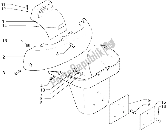 All parts for the Rear Protection of the Piaggio X9 125 2000