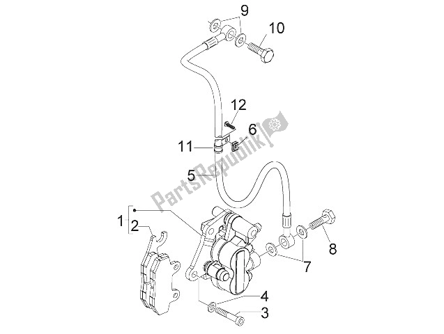 All parts for the Brakes Pipes - Calipers of the Piaggio FLY 50 4T 4V USA 2011