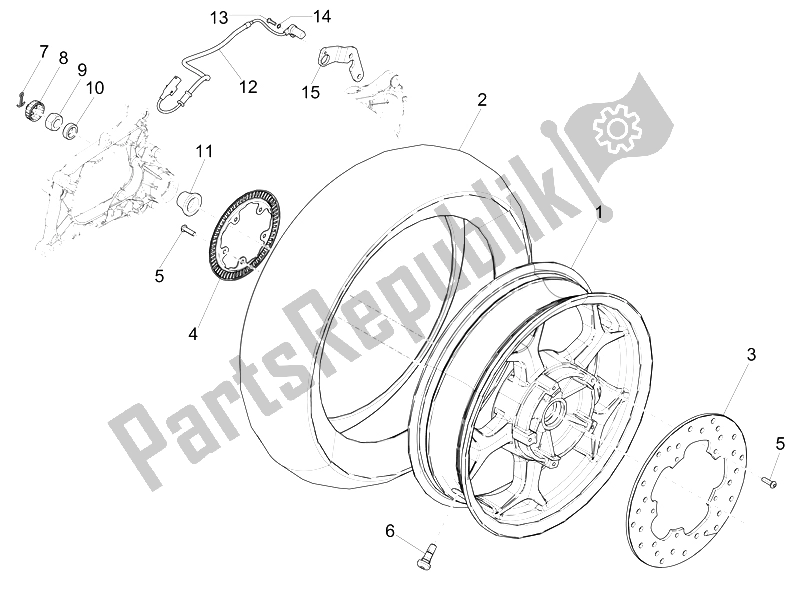 Todas las partes para Rueda Trasera de Piaggio MP3 300 LT Business Sport ABS 2014