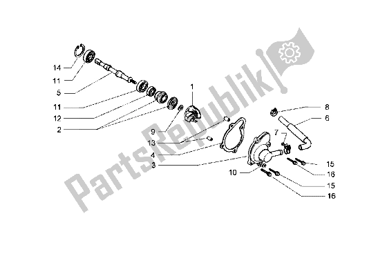 Wszystkie części do Pompa Wodna Piaggio Hexagon GT 250 1998
