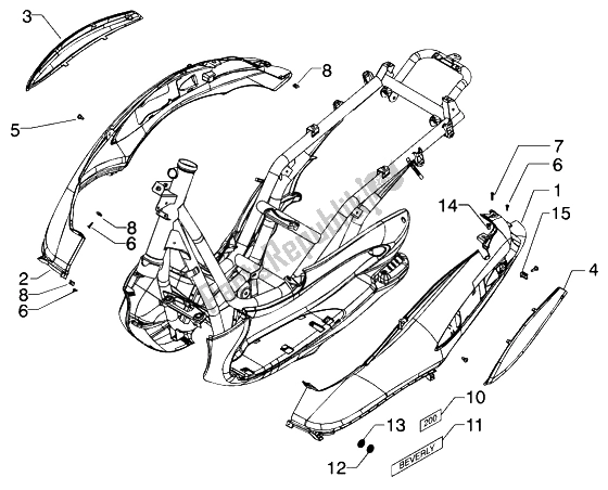 Tutte le parti per il Coperture Laterali del Piaggio Beverly 200 2002