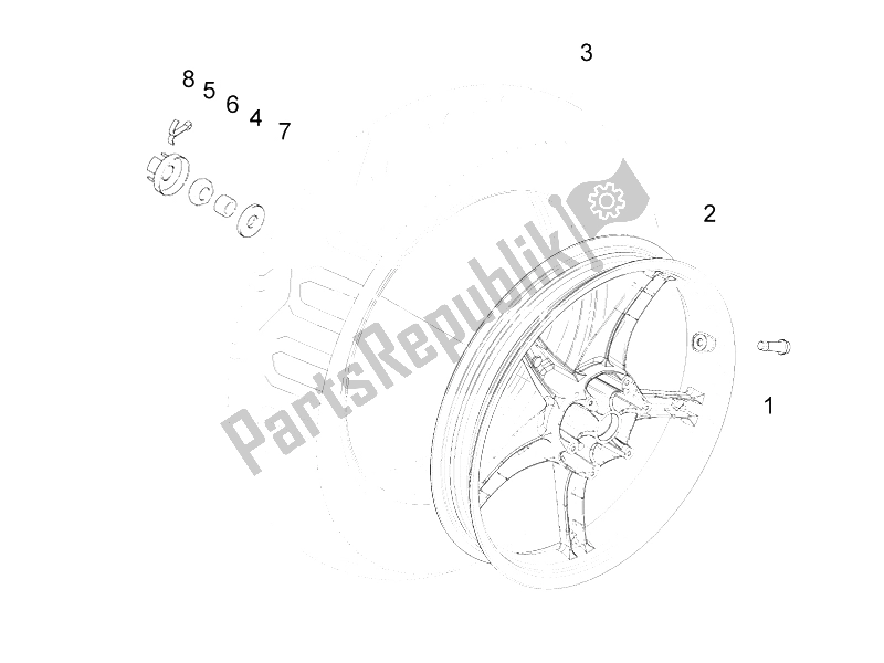 Tutte le parti per il Ruota Posteriore del Piaggio Liberty 125 4T Sport UK 2006