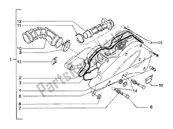 All parts for the Air Filter of the Piaggio X9 125 SL 2006