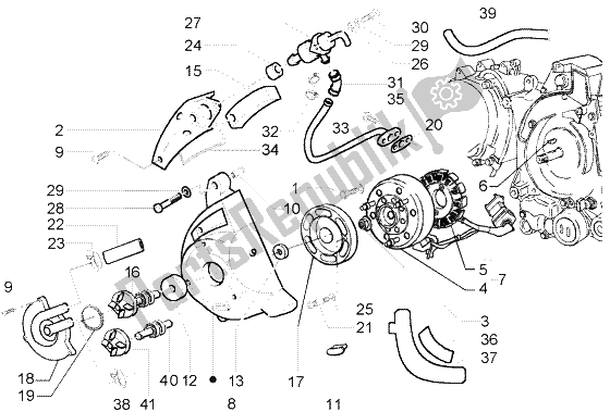 Toutes les pièces pour le Volant Magnétique - Pompe à Eau du Piaggio Beverly 125 RST 2004