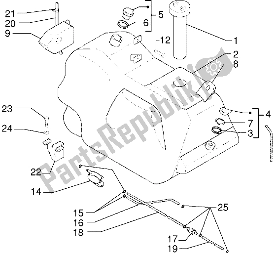 Toutes les pièces pour le Réservoir D'essence du Piaggio X9 125 2000