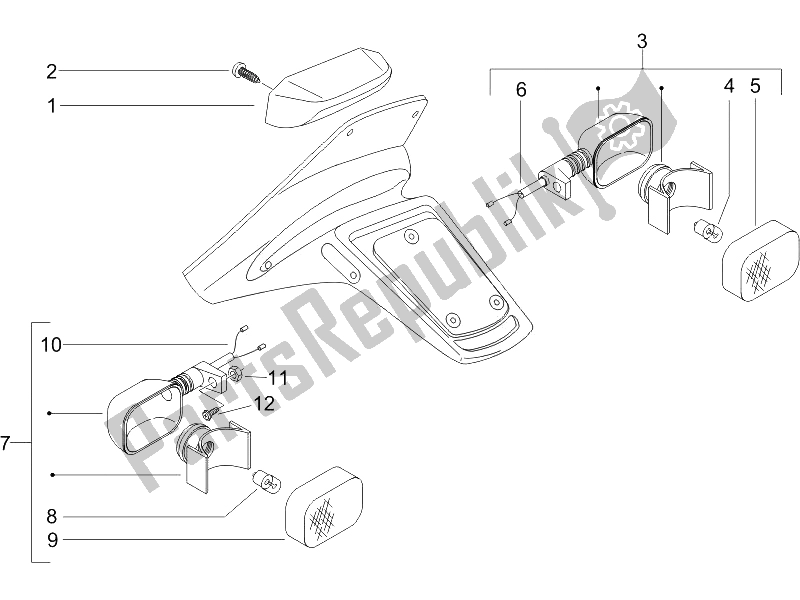 Todas las partes para Faros Traseros - Luces Intermitentes de Piaggio NRG Power Pure JET 50 2005