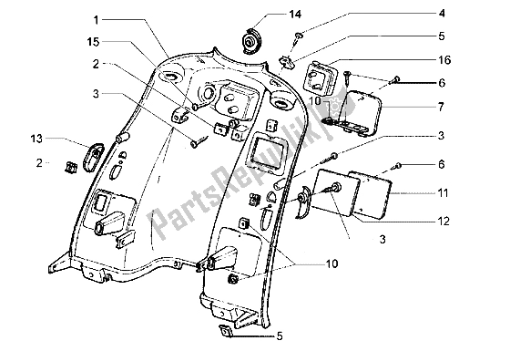 Todas as partes de Escudo Traseiro do Piaggio Hexagon GT 250 1998