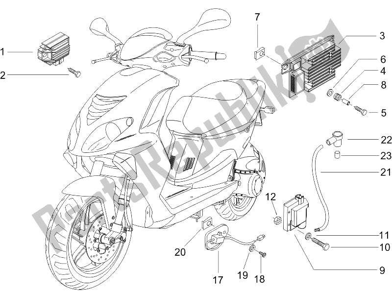 Toutes les pièces pour le Régulateurs De Tension - Unités De Commande électronique (ecu) - H. T. Bobine du Piaggio NRG Power Pure JET 50 2005