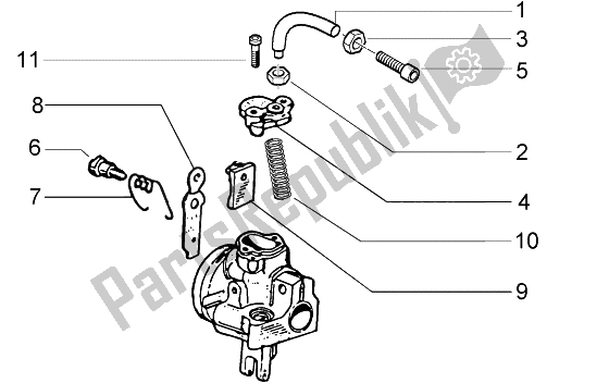 All parts for the Carburettor Component Parts (2) of the Piaggio Ciao 50 2002