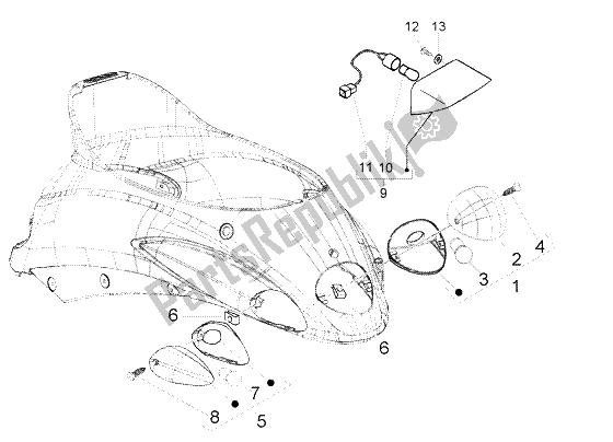 Alle onderdelen voor de Achterlichten van de Piaggio Liberty 50 2T RST PTT AU D 2004