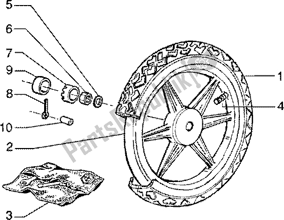 Toutes les pièces pour le Roue Arrière du Piaggio Liberty 125 Leader 2001