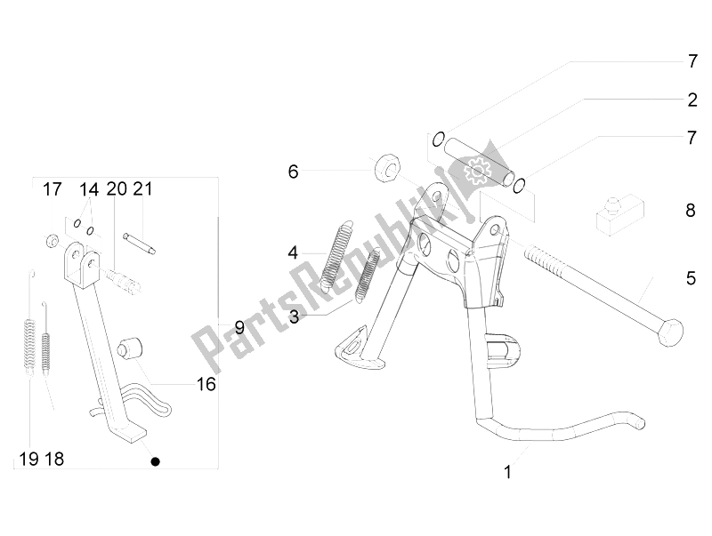 Toutes les pièces pour le Des Stands du Piaggio Liberty 50 4T Delivery 2006