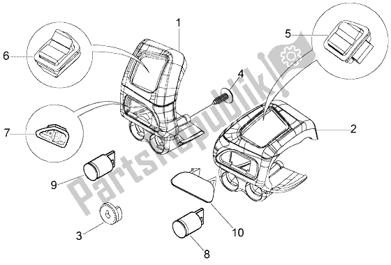 Tutte le parti per il Dispositivo Elettrico del Piaggio Beverly 125 RST 2004