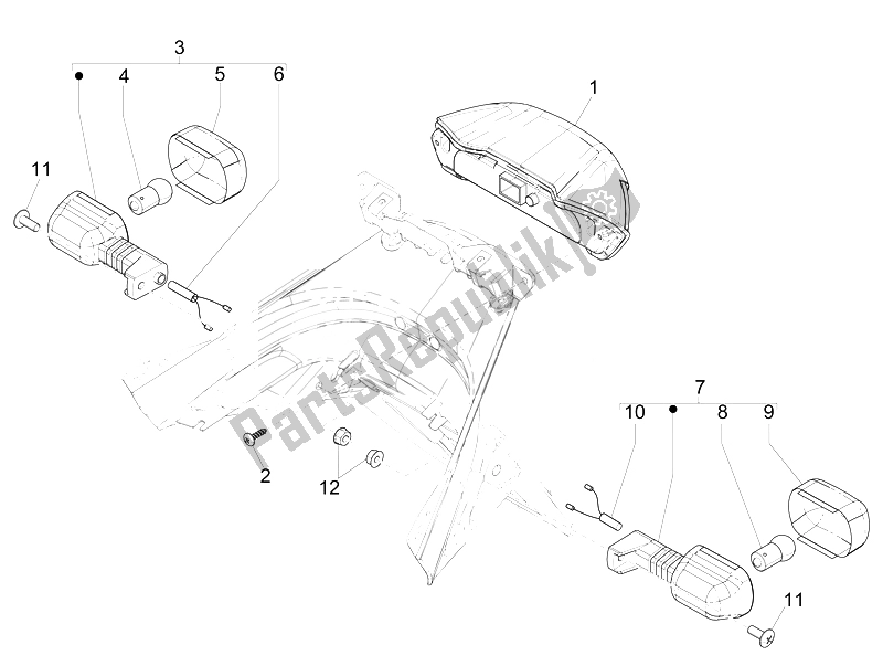 All parts for the Lampu Utama Belakang - Lampu Sein of the Piaggio NRG Power DT 50 2007