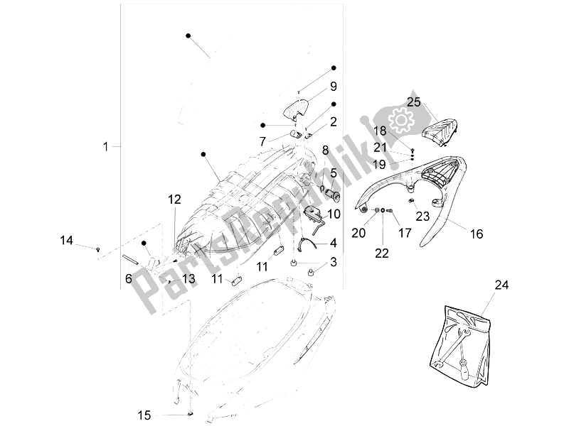 Todas las partes para Silla De Montar / Asientos de Piaggio FLY 150 4T 3V IE Australia 2015