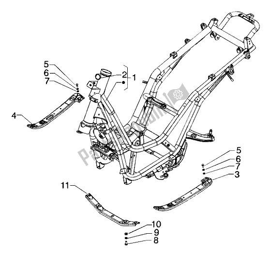 Alle onderdelen voor de Chassis van de Piaggio BV 200 U S A 2005