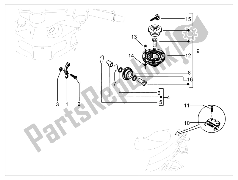 Toutes les pièces pour le Serrures du Piaggio NRG Power Pure JET 50 2007