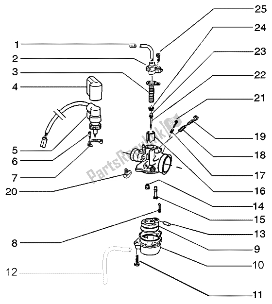 Toutes les pièces pour le Carburateur (2) du Piaggio Liberty 50 2T RST PTT AU D 2004