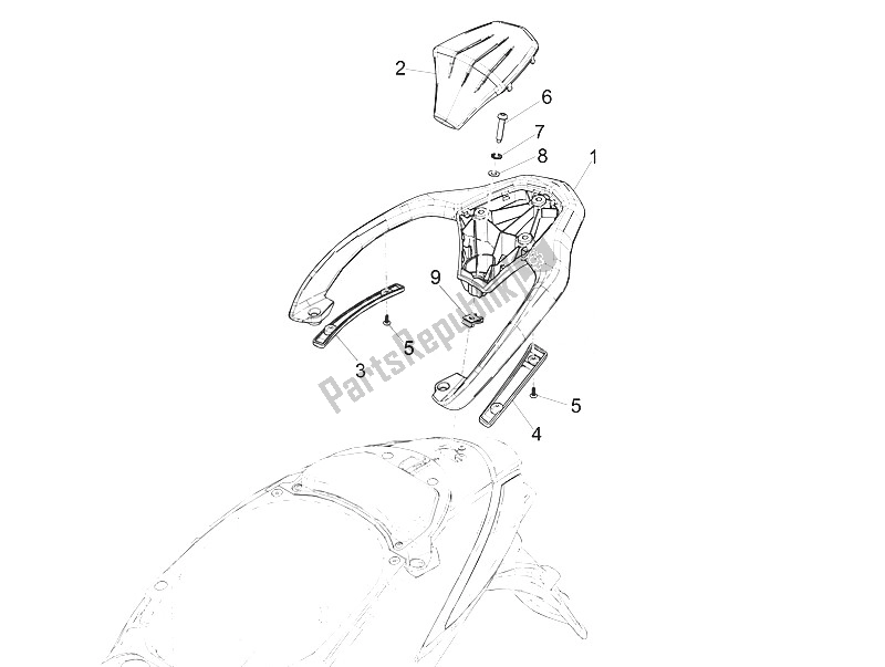 Toutes les pièces pour le Porte-bagages Arrière du Piaggio Liberty 150 Iget 4T 3V IE ABS Asia 2016