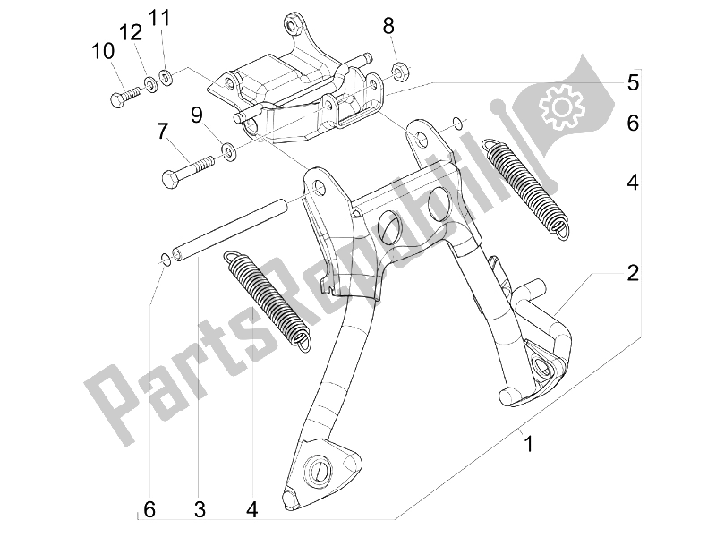 All parts for the Stand/s of the Piaggio Typhoon 50 UK 2006