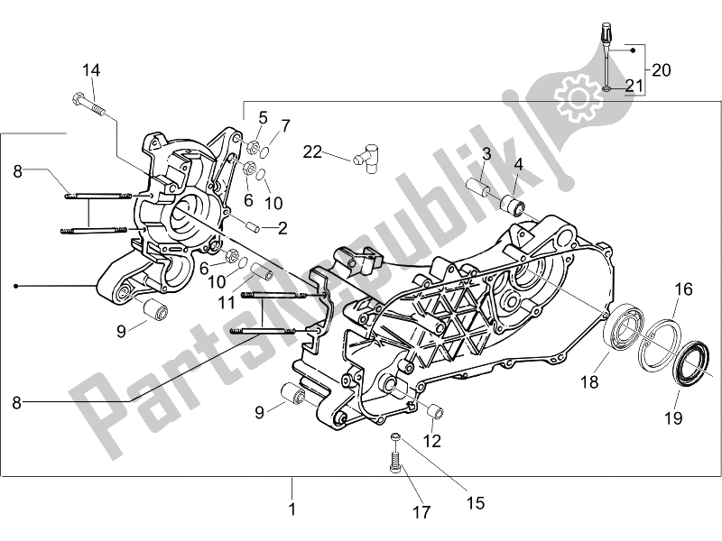 Toutes les pièces pour le Carter du Piaggio NRG Power Pure JET 50 2010