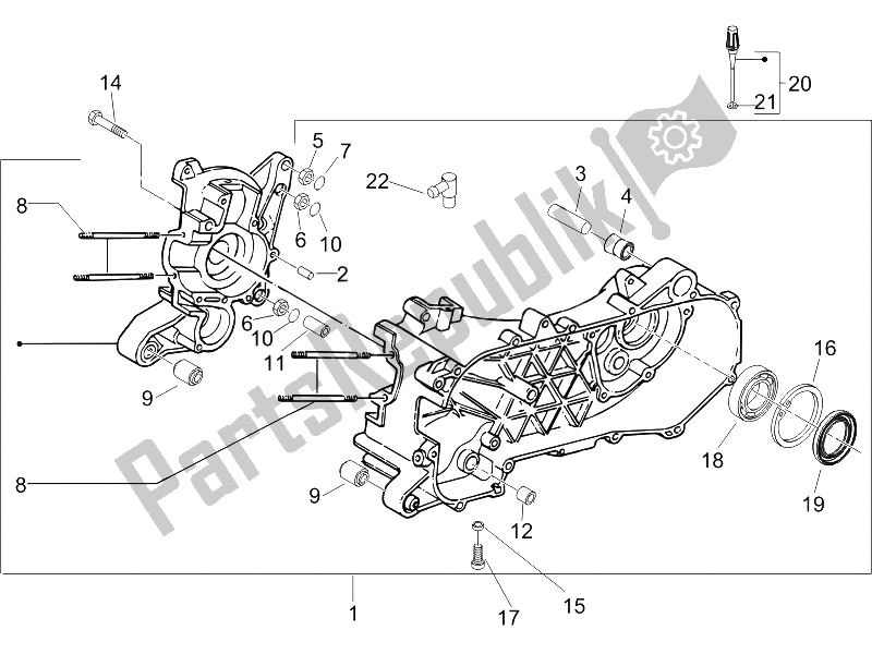 Toutes les pièces pour le Carter du Piaggio NRG Power Pure JET 50 2005