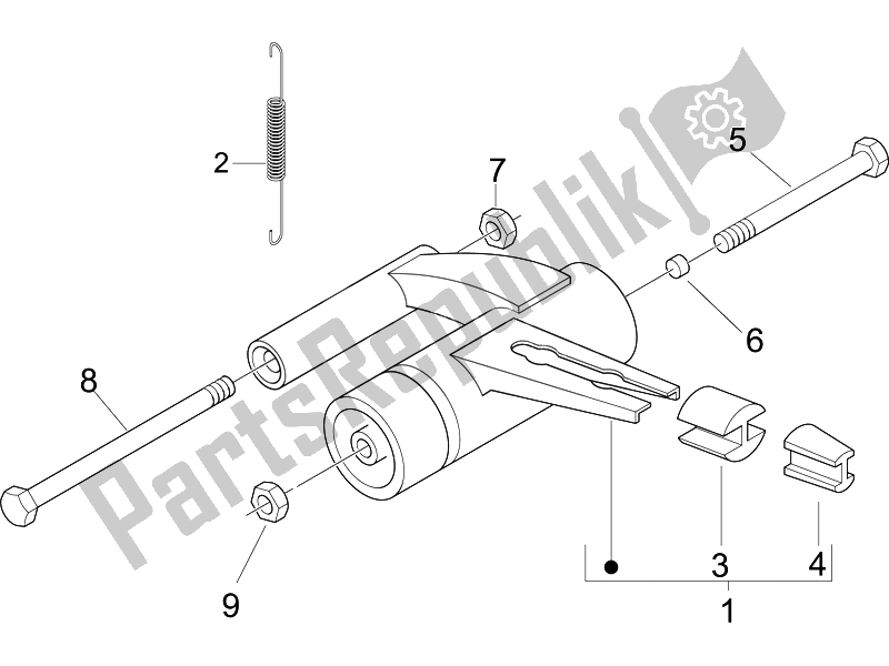 All parts for the Swinging Arm of the Piaggio Liberty 50 4T Sport 2007